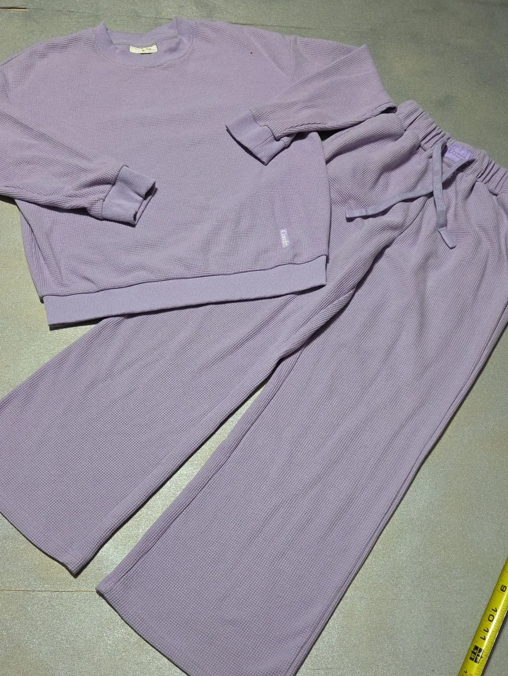 Kids Lilac Waffle-Knit Pajama Set – Cozy Matching Sleepwear. OR WOMEN XS